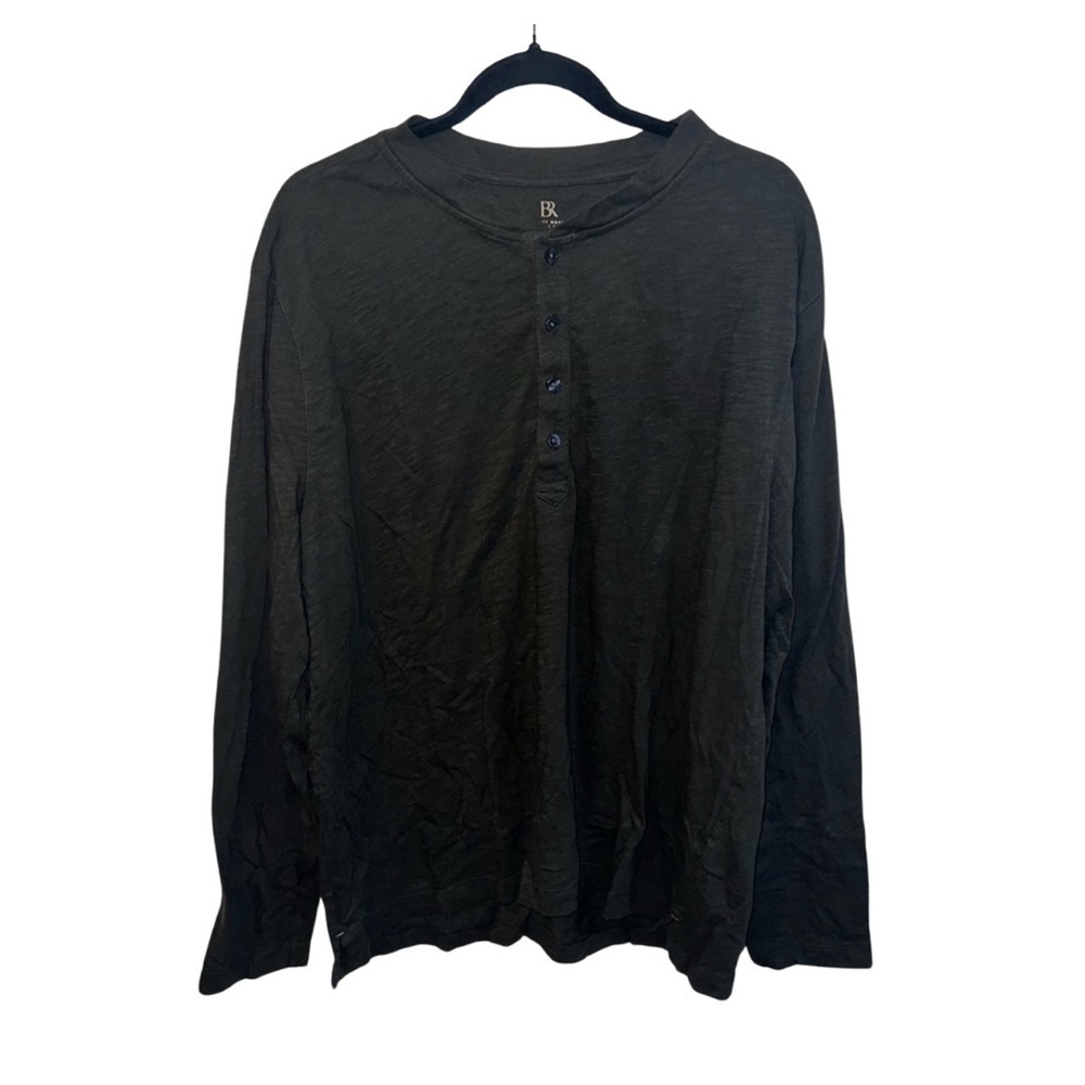 Banana Republic Men’s XL Soft Wash Henley in Olive Green - 100% Organic Cotton